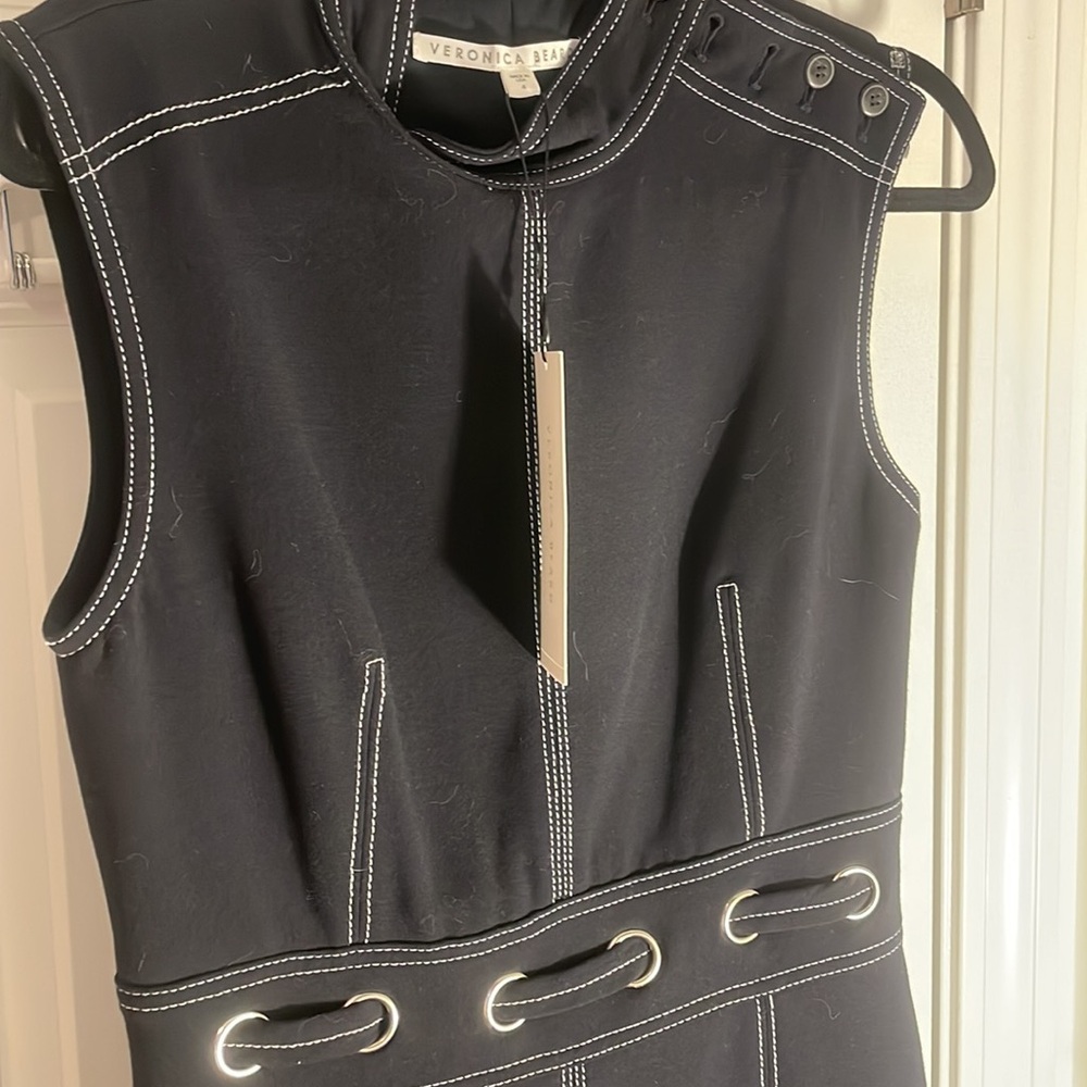 Veronica Beard navy dress size 4. Never worn with tags - Picture 3 of 5